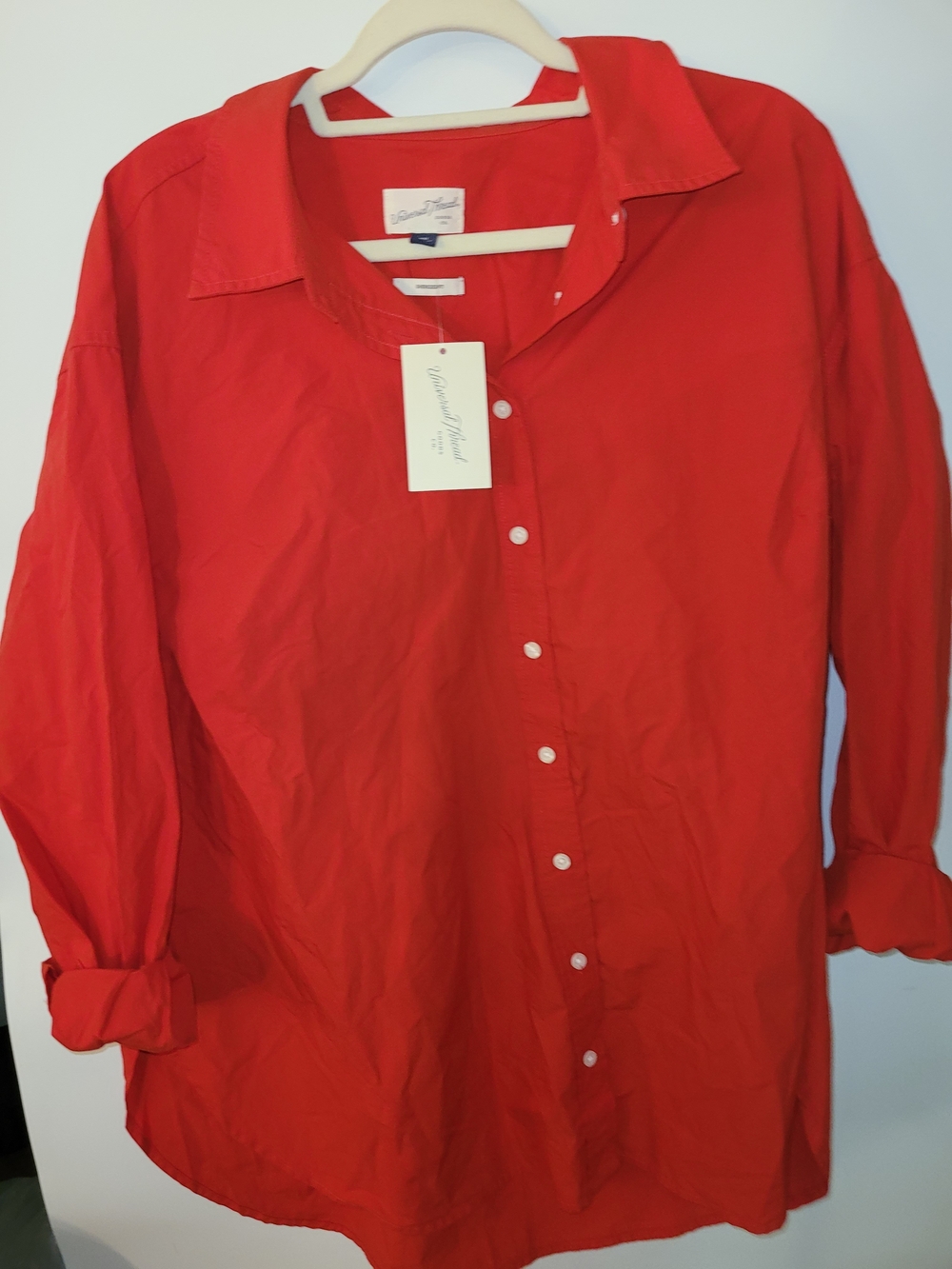 Universal Thread Bright Red Casual Button-Down Shirt